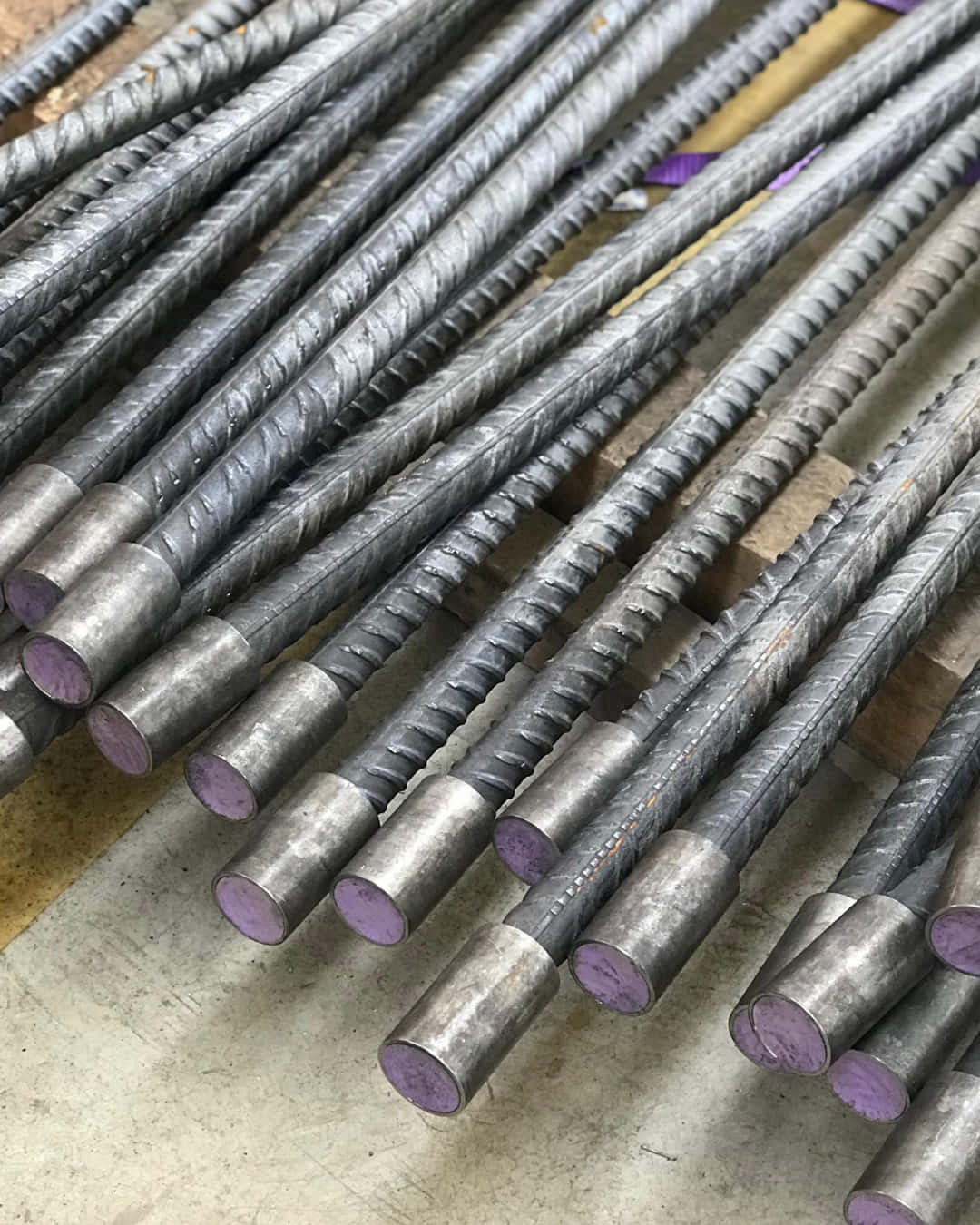 Barres d'acier armé pour construction.